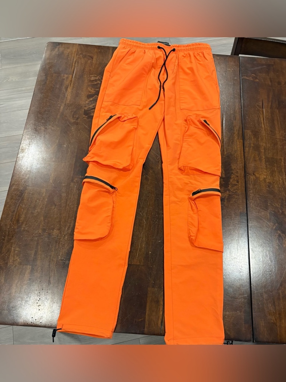 Decibel  Orange Streetwear Hip Hop  8-Pocket Cargo Pants Men’s Size M